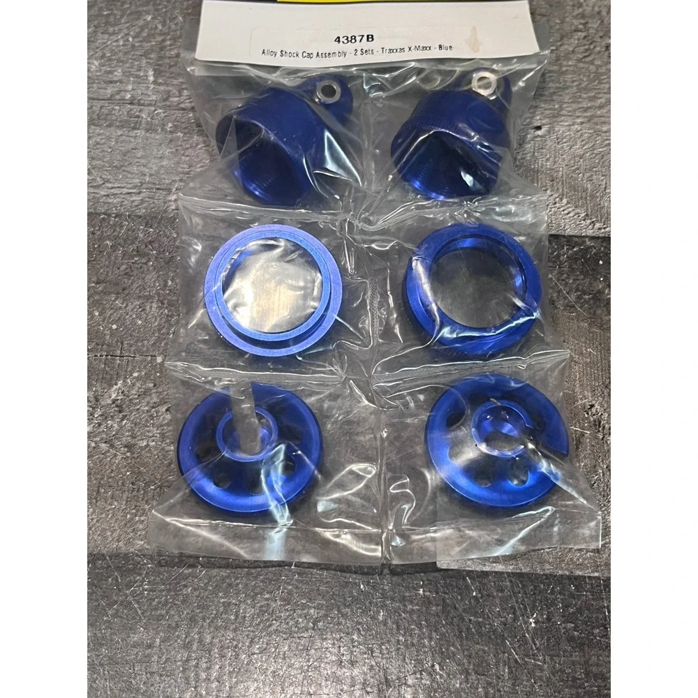 Atomik RC Blue Alloy Shock Cap Assembly 2 Sets Traxxas X-Maxx 4387B Upgrade Part